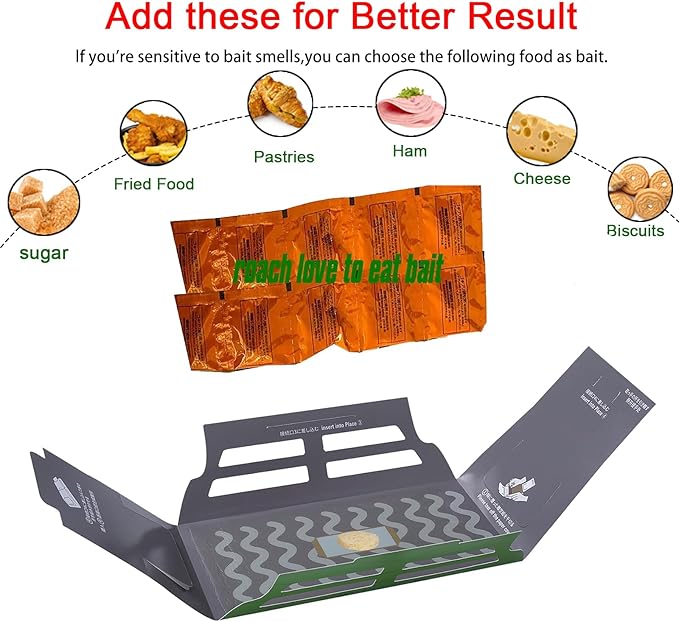 Roach Trap (20Pack) -Cockroach Traps Indoor with Bait,Roach Motel -Child hild & Pet Friendly