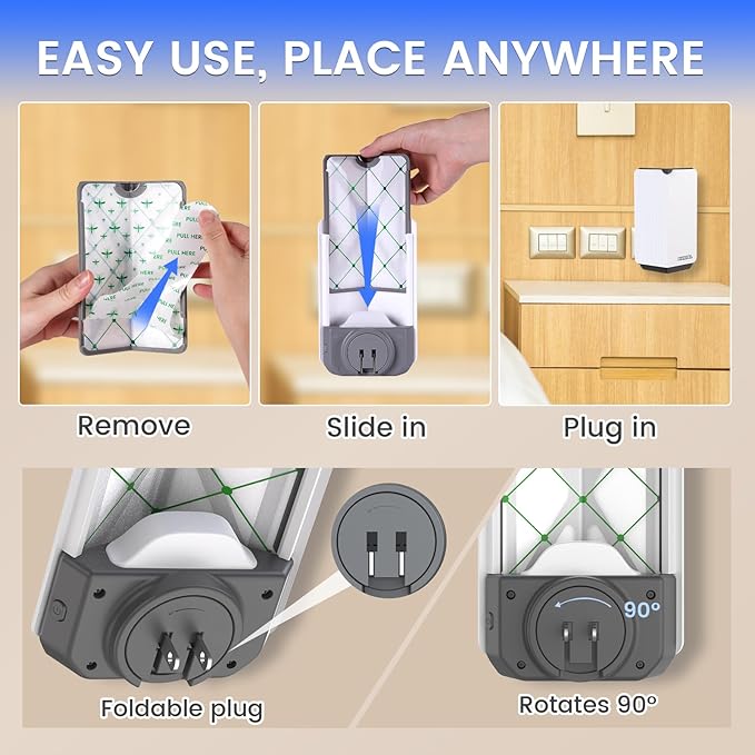 Fly Trap Indoor, 2025 Upgraded UV & Blue Light Flying Insect Trap, Plug in Fly Killer & Indoor Bug Catcher for Gnats, House & Fruit Flies, Mosquito(1 Device & 2 Cartridges)