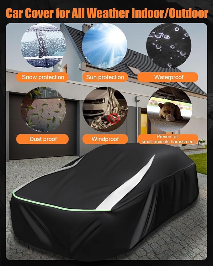 Full Enclosed Larger SUV/MPV Car Cover Universal Fit for Tahoe,Sienna,BMW X7/XM,Audi Q6/Q7,GLS/EQS,Yukon,Lexus LX/TX,GL8,Odyssey,Ford Flex,Dodge Durango,Infiniti QX60/80,Volvo EM90,Pacifica