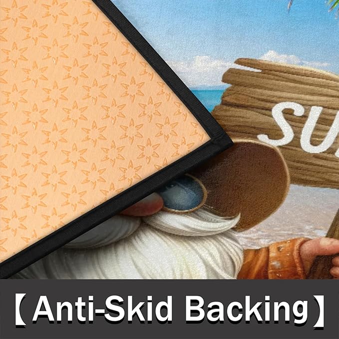 cfpolar Half Round Door Mat, Summer Gnome Semi Circle Area Rug, Non Slip Area Rug Soft Doormat for Front Door Indoor Entrance Wear Half Moon Rug for Kitchen Bedroom Patio Fireplace 24 x 36 in-2