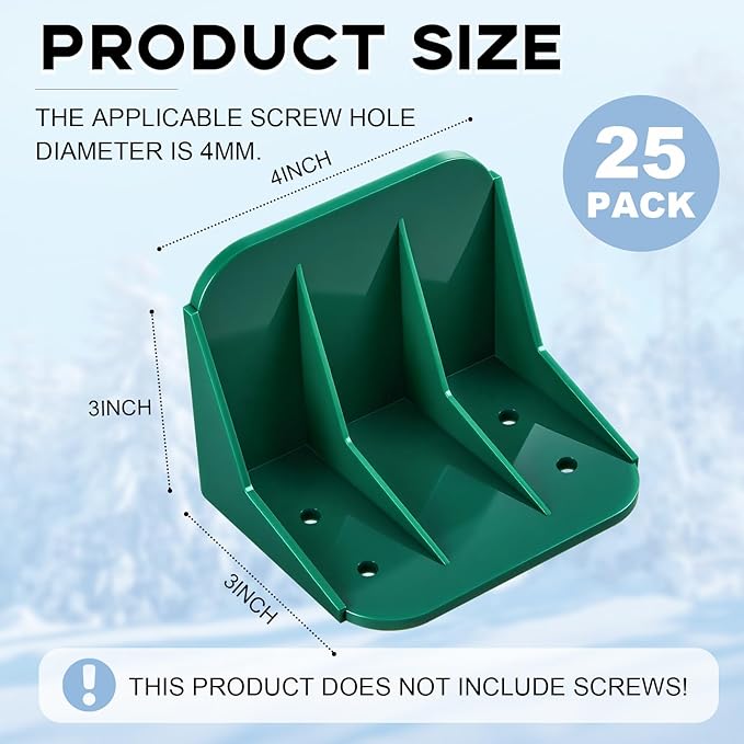 Taiyin 25 Pack Large Snow Guards for Metal Roofs 4 x 3 x 3 Inch Jumbo Ice Guard Snow Block Stops for Prevent Sliding, Without Screws or Adhesive (Green)
