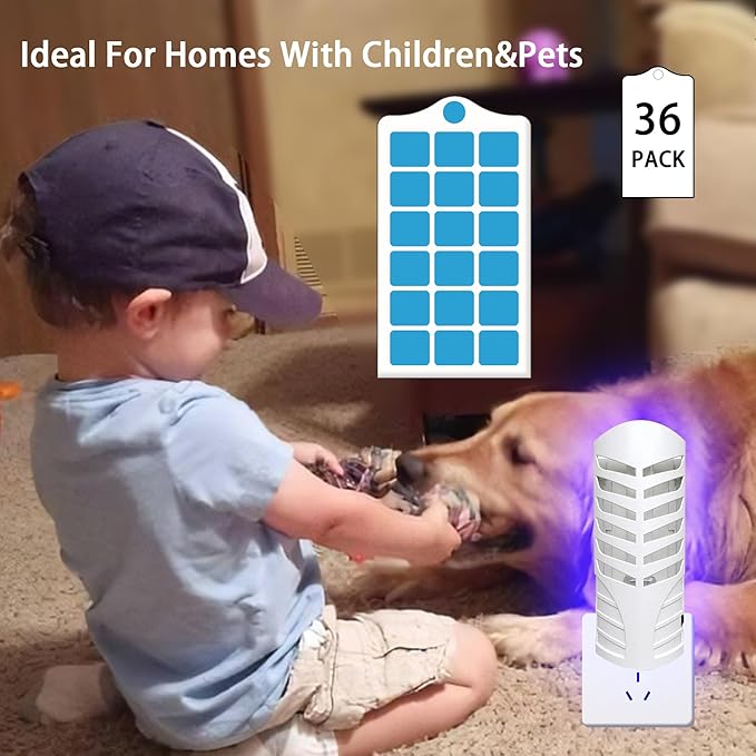 36 Pack Refills-VF02,Replacement Sticky Glue Boards for VF02,Indoor Plug in Refill Cards,Safer-Home Indoor,Plug in(Pack of 36 Refills)