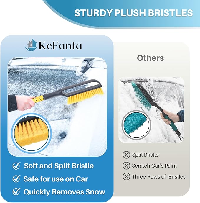 KeFanta Ice Scrapers for Car Windshield, 2 Pack 27'' Snow Removal Brush for SUV and Truck Window, Automotive Winter Accessories