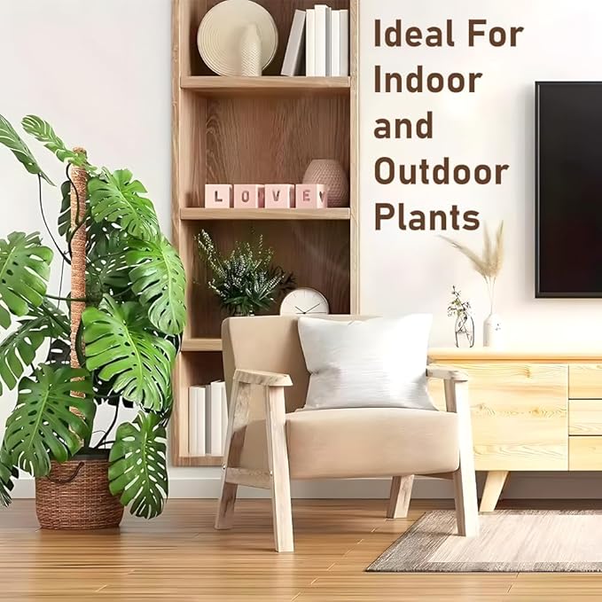 2 Pack Moss Pole for Plants Monstera, 28 Inch Bendable Plant Pole for Plant Support, Coco Coir Moss Poles for Climbing Plants, Handmade Moss Sticks for Creeper Plants Grow Upwards