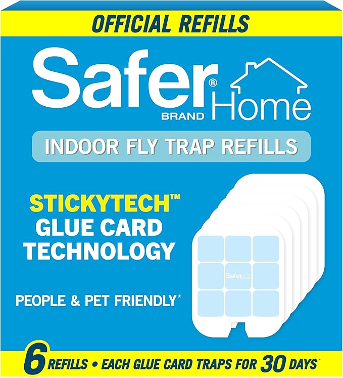 Safer Home SH506 Trap Refill Pack of Glue Cards for SH502 Indoor Fly Trap, 6 Count (Pack of 1)