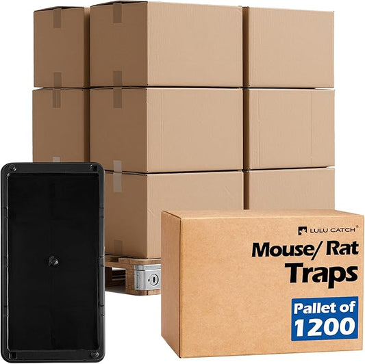 LULUCATCH Glue Mouse Traps Indoor for Home 1200 Pack, Pre-Baited Sticky Plastic Glue Boards for House, Snake, Lizard, Insect, Mice, Rats & Spider Traps, Pet Safe Pest Control