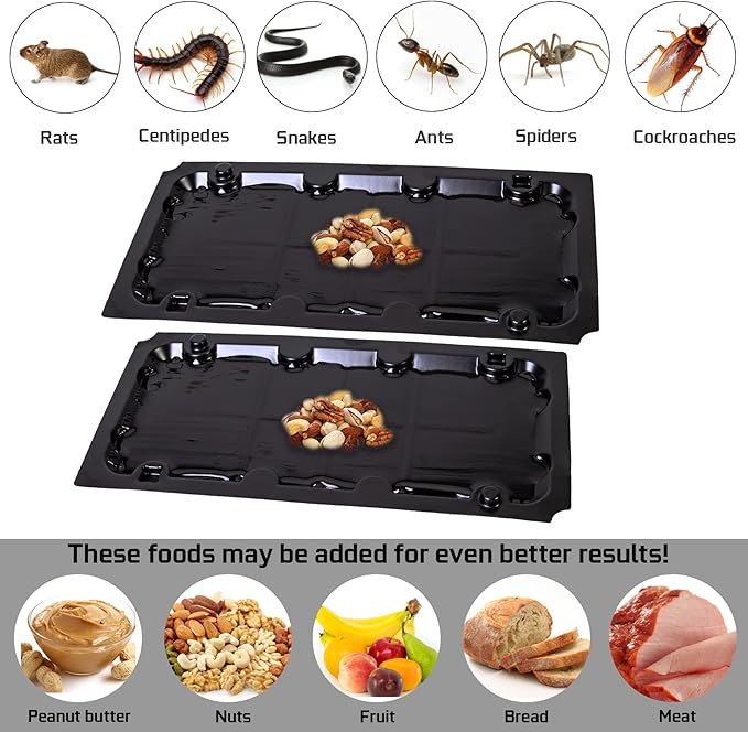 12 Pack Sticky Mouse Trap Rat Traps Indoor, Peanut Taste Pheromone Mouse Traps Indoor for Home, Glue Sticky Traps for Mice and Rats, Snake(Large Size)