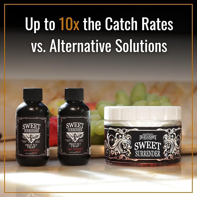 Dr. Killigan's Reusable Fruit Fly Traps for Indoors - Washable with 2 Refills, 80+ Day Supply, Highly Effective for Home and Kitchen