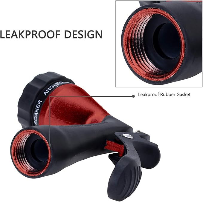 GREEN MOUNT Water Hose Nozzle Spray Nozzle, Metal Garden Hose Nozzle with Adjustable Spray Patterns, Perfect for Watering Plants, Washing Cars and Showering Dogs & Pets