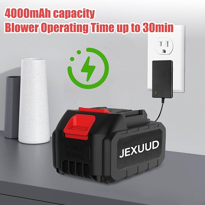 Cordless Leaf Blower 21V Electric Blower with (1) 3.0Ah Battery and Fast Charger, Variable Speed, Turbo Mode, Battery Powered Handheld Leaf Blower for Lawn Care and Yard Leaf Cleaning