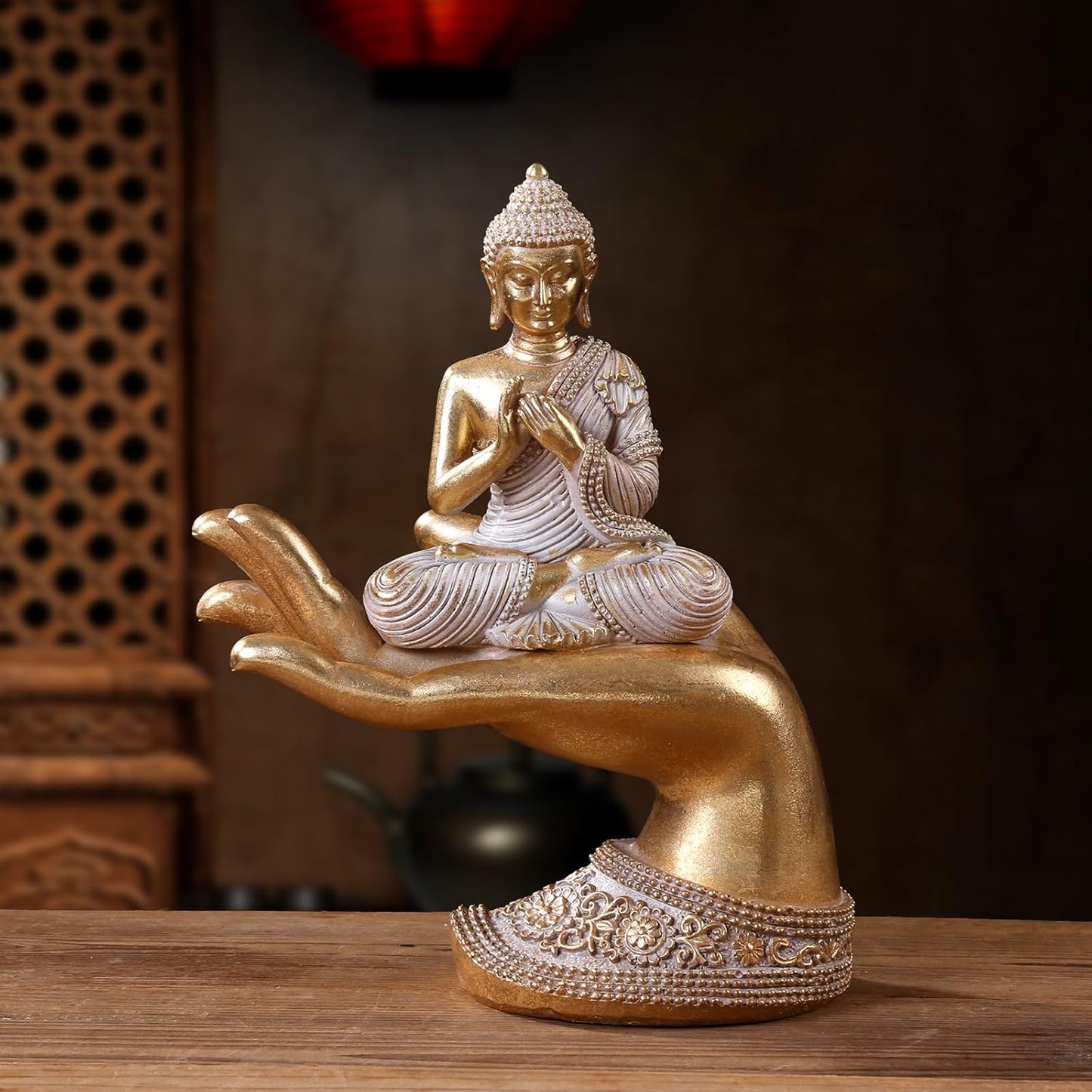 Buddha Statue for Home Decor Gold 8.7"- Buddha Statues for Zen Decor - Buddha Statue Large for Spiritual-Buddha Decor for Living Room-Buda–Indoor Buddha Gift for Relaxation, Meditation or Shrine
