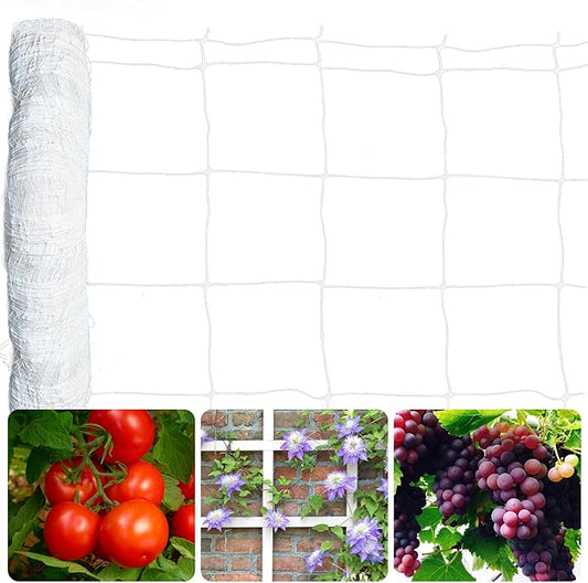 Trellis Netting Roll 4ft x 3280ft, Heavy Duty Plastic Trellis Net, 6” x 6” Squares Mesh Climbing Plants Support Netting, High-Intensity Garden Net for Vegetables, and Vines