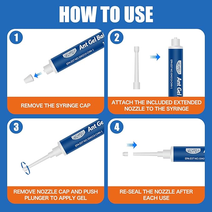 Ant Gel Bait, 3Tubes x 10-Grams, Indoor and Outdoor Use, Killer Gel for Control of Most Major Ant Species, Ready-to-Use Ant Traps for Home & Outdoor