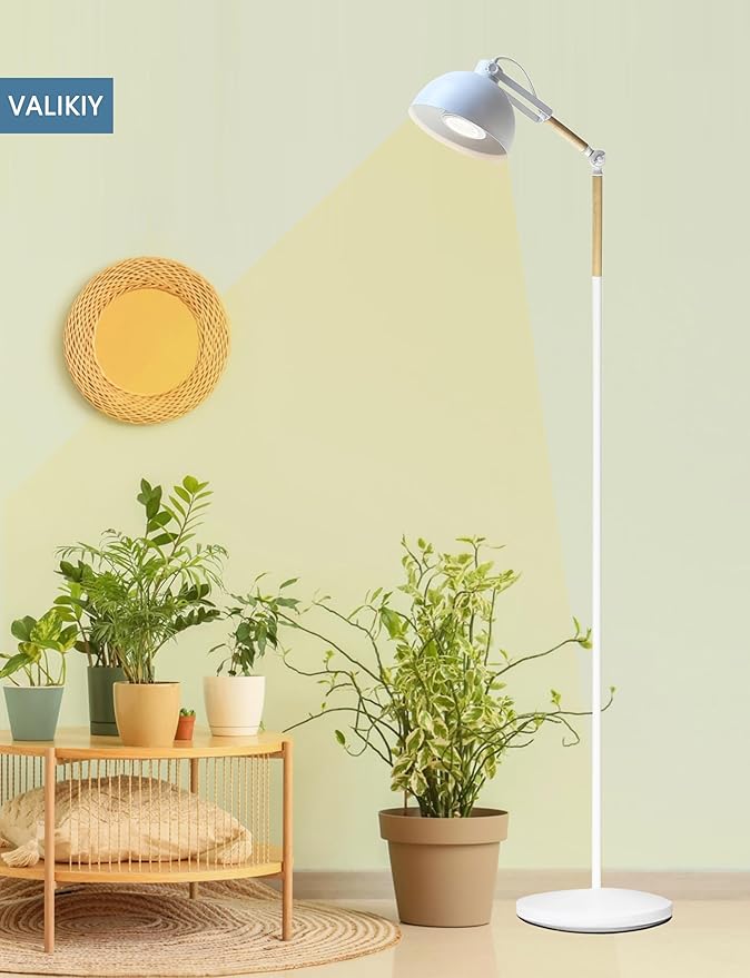 LED Grow Light for Indoor Plants, 20W Adjustable Standing Grow Lamp with Rotatable Head, Foot Switch & External Timer, Full Spectrum, Energy-Efficient & 97+ CRI for Thriving, Lush Growth