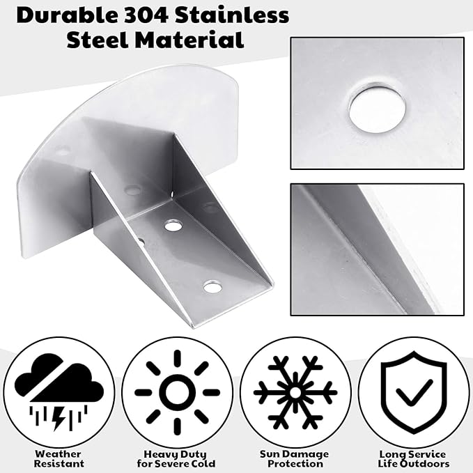 25 Pcs Snow Guards, Roofs Snow Guards, Stainless Steel Snow Stops, Prevent Sliding Ice Snow Stop Buildup with Adhesive Gasket and Screws for Metal Roofs Steel Roof Winter Supplies