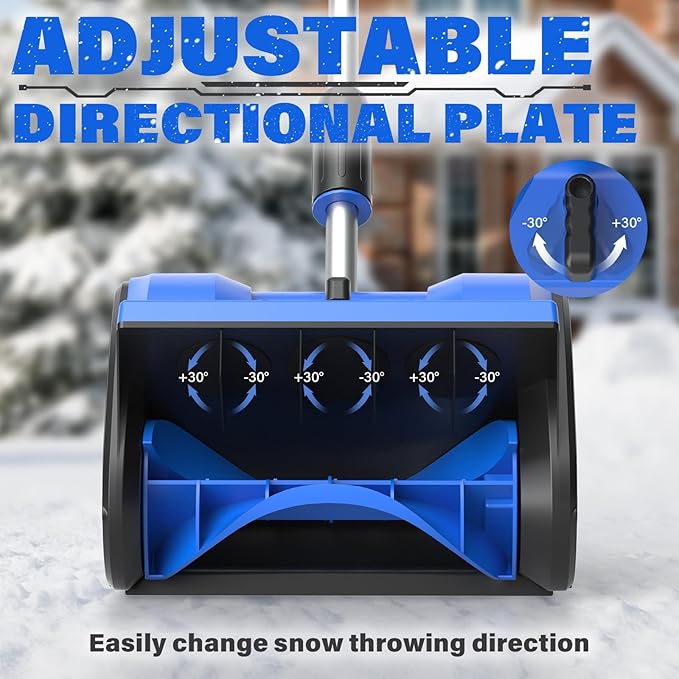 SOYUS Electric Snow Shovel Cordless, 20V 12-Inch Electric Snow Blower, Snow Shovel for Driveway with Handle LED Light and Directional Plate (1x4.0Ah Battery, Charger and Cover Included)