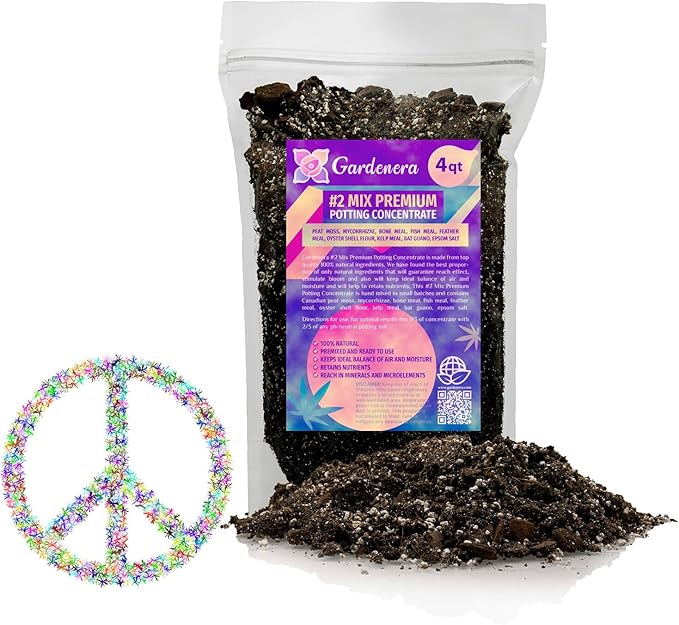 Premium Organic #1 Potting Soil Mix - Ideal Nutrient Blend for Robust, High-Yield, and Beautifully Blooming Outdoor Guerrilla Growing Plants - 4 Quart