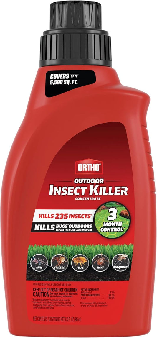 Ortho Outdoor Insect Killer Concentrate Kills Listed Ants, Spiders, Fleas & Ticks, 32 fl. oz.