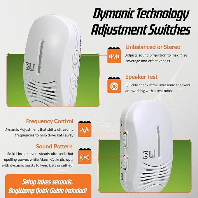 BEU-W Bat Expulsion Unit – Equipped with Dynamic Repellent Technology Perfect for Superior Bat Control (Stealth White Edition)