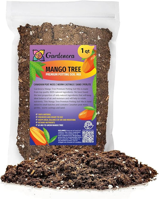Premium Mango Tree Potting Mix - Crafted for Lush Growth and Abundant Mangoes - 1 Quart