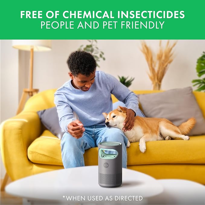 STEM Flying Insect Fan Trap for Indoor Bug Control, Attracts Mosquitoes, Fruit Flies, and House Flies, Plug-in Fan with UV Light, Starter Kit Includes 2 Devices and 10 Glue Traps