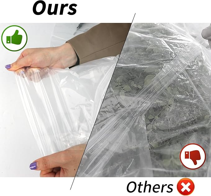 24x50 FT Clear Greenhouse Film Plastic Sheeting, Greenhouse Polyethylene Plastic Film 6 mil Thickness Replacement Cover, UV Resistant, Plant Covers Freeze Protection for Windproof Frost& Dust Proof