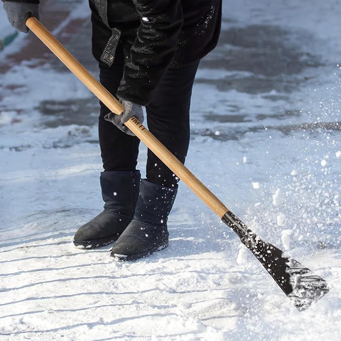 VNIMTI Ice Chopper for Driveway, Heavy Duty Ice Chopper Tool for Ice Removal with Wooden Handle, 56 Inches