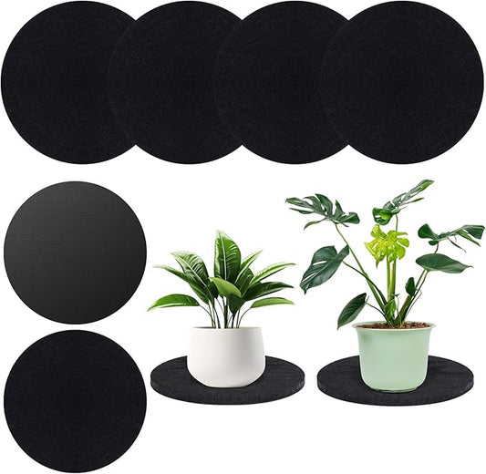 Plant Coaster Mat Reversible(Fabric/Leather),6Pcs Plant Coasters for House Plants Indoor & Outdoor,Household Products Absorbent/Waterproof(8inch)