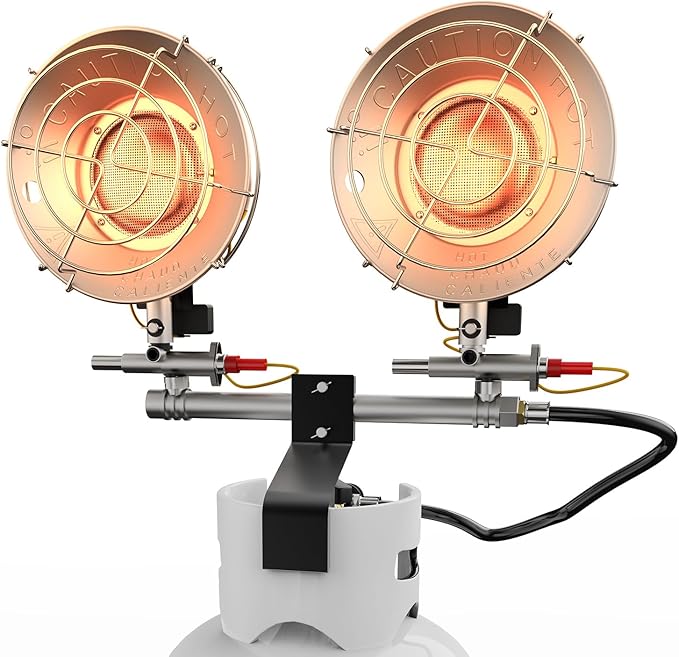 AgiiMan Propane Heater - 30000 BTU Portable Tent Heater, Camping Gas Heaters and Stove, Patio Heaters with Shut-off Valve and Tip-over Switch for Outdoor/Indoor Ice Fishing Hiking (Tanks Not Included)