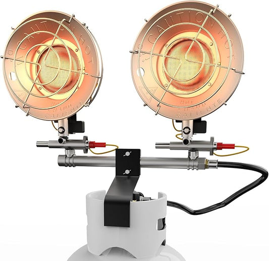 AgiiMan Propane Heater - 30000 BTU Portable Tent Heater, Camping Gas Heaters and Stove, Patio Heaters with Shut-off Valve and Tip-over Switch for Outdoor/Indoor Ice Fishing Hiking (Tanks Not Included)