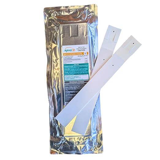 Apivar® 2.0 Varroa Mite Treatment for Honey Bees, Fast-Acting Amitraz Strips with Easy Hanging System, Fits Langstroth, Dadant & More, No Withholding Period (12 Packs)