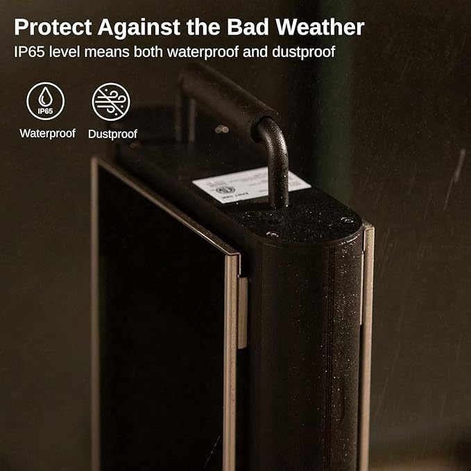 EAST OAK 1200W Portable Under Table Electric Patio Heater, Double-Sided Quiet Heat, IP65 Waterproof, Safety Tip-Over & Overheat Protection, with Carry Handle