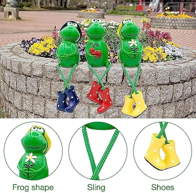 Cute Frog Garden Decor, Sitting Frog Garden Statue Outdoor, 6.2inch Frogs Statues Resin for Yard Patio Garden Office Tabletop Bookshelf Decor