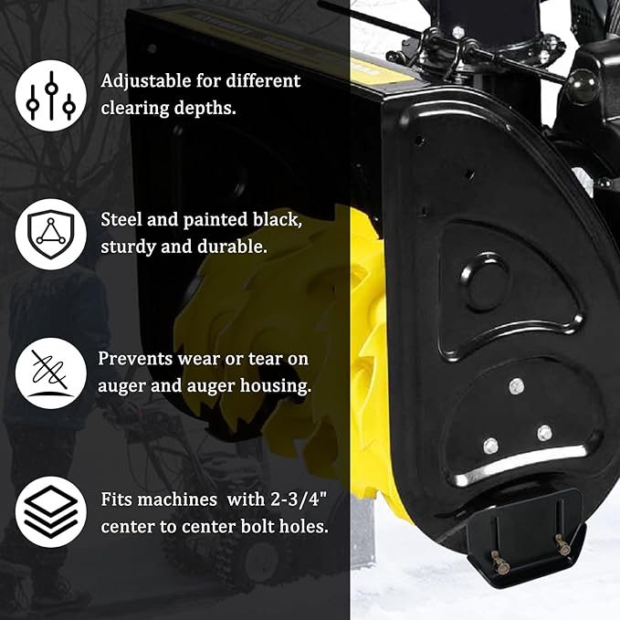 KOOTANS 1pair 784-5580 Snow Thrower Slide Plate Shoes Heavy Duty Metal Snow Blower Slide Skids Replace for MTD 784-5580-0637 Cub Cadet Yardman Troy Bilt Craftsman, for Stens 780-420 (Black)