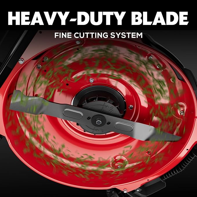 PowerSmart Gas Push Lawn Mower 21-inch 144cc 4-Stroke Engine with Easy Adjustable Cutting Height, High Wheels, 2-in-1 with Mulching, Rear Bagger