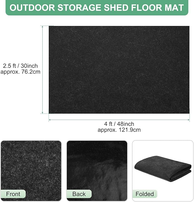 Outdoor Storage Shed Mat, 2.5x4 FT Waterproof Small Shed Flooring Mat for Patio Furniture Floor Protecting from Wear/Liquid/Dust/Oil, Non-Slip Carport Pad [Grey]
