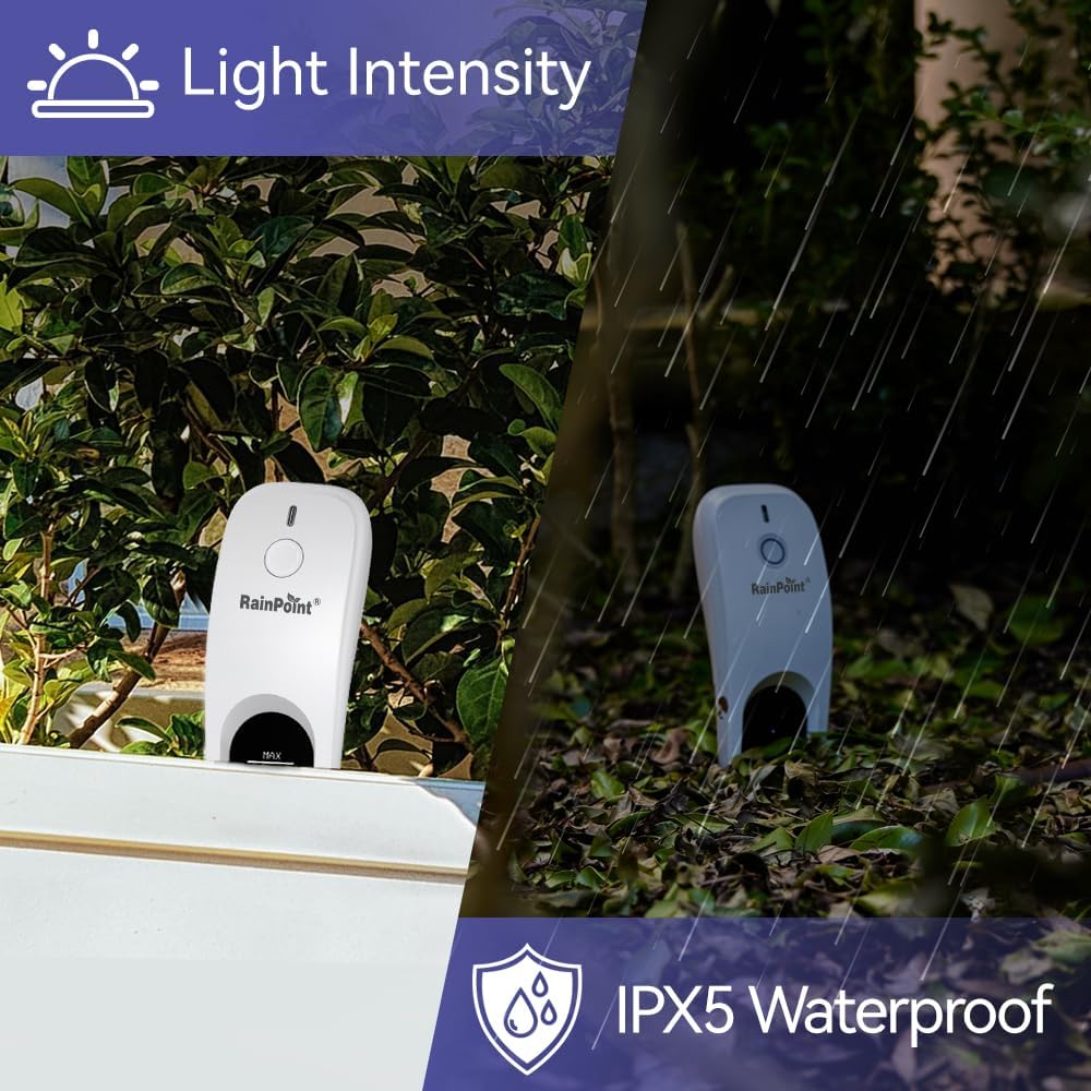 RainPoint Wi-Fi Soil Moisture Meter, WiFi Soil Moisture Meters for Plants, Soil Humidity & Temperature Sensor, Soil Testers Monitor for Garden (Add-on Device, Requires Hub or Gateway), White