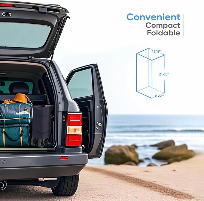 Collapsible Foldable Wagon Cart with 330lbs Weight Capacity, Heavy Duty Folding Wagon Cart with Big All-Terrain Wheels & Drink Holders. Gray