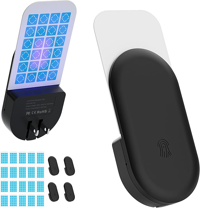 Fly Trap Indoor, 3 in 1 Plug-in Fruit Fly Trap, 4 Trap Black and 20 Glue Cards, Fruit Fly Traps for Indoors, Flying Insect Trap for Gnat, Moth, Mosquito, Suitable for Every Part of The Home