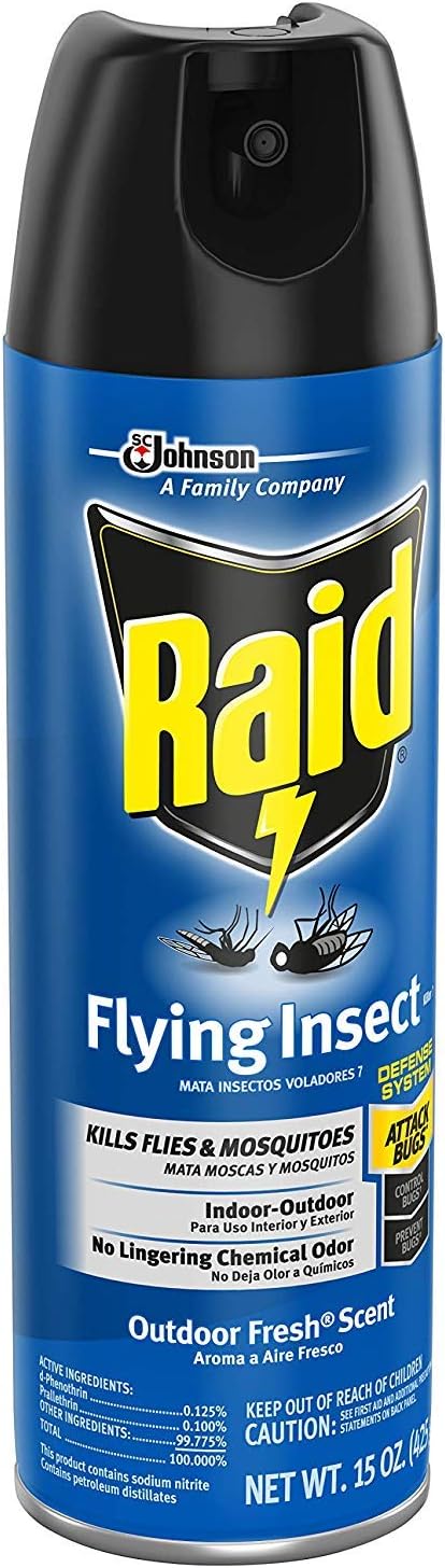 Raid Flying Insect Killer, Aerosol Insecticide Spray for Flying Insects, 15 Ounce (Pack of 6)