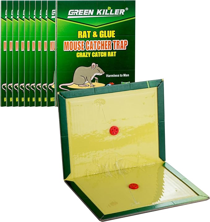 10-Pack Large Mouse Glue Traps with Enhanced Stickiness, Rat Snake Sticky Pad Board for House Indoor Outdoor, Easy to Set, Extra Large