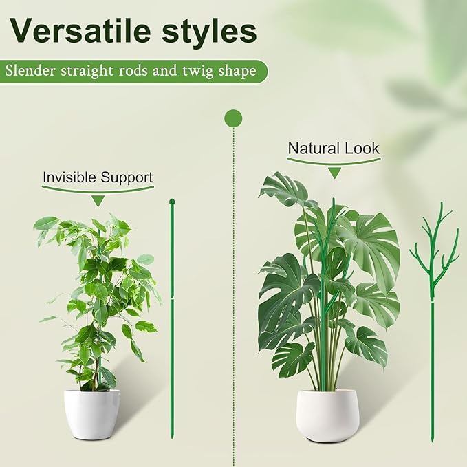 Plant Support Stakes,Adjustable Height Branch Shape Plant rods for Small &Medium Monstera 2 3 4 Fee Tall Support Sticks for Climbing Plants,Garden Accessories,Alternative to Moss Poles,2 Sets 51"