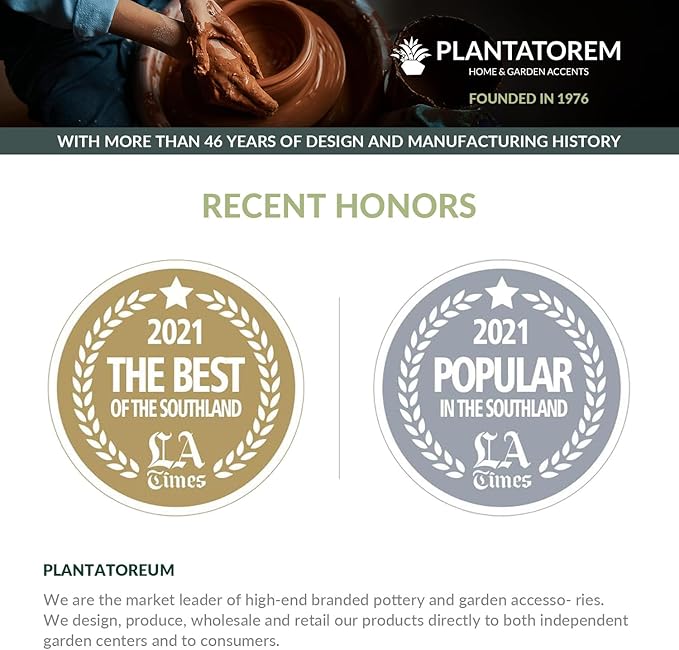 Mid Modern Planter with Detached Saucer (Pastel Taupe,12.0" D x 10.5" H)