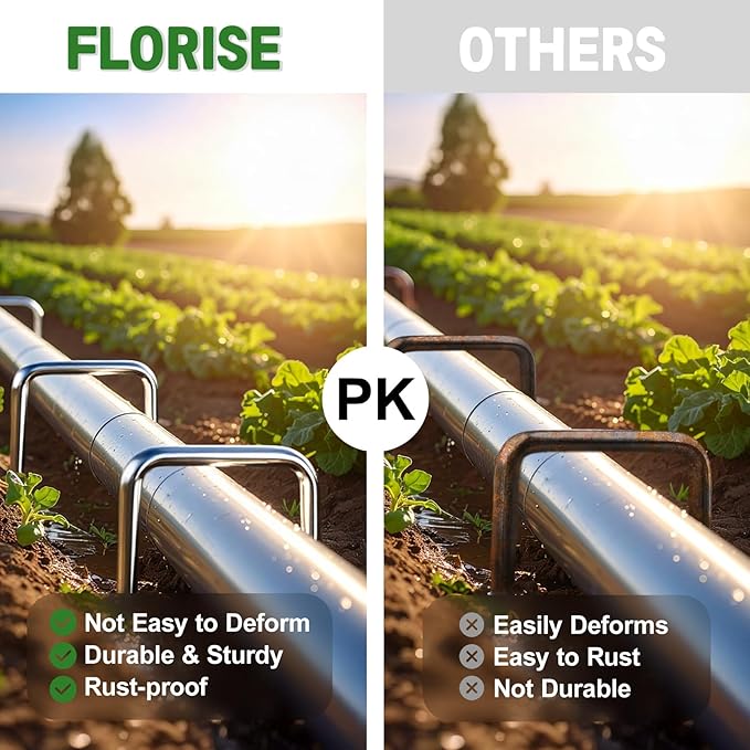 6 Inch Garden Stakes, 25 Pack Landscape Staples Anti-Rust 11 Gauge Galvanized Ground Stakes Pins for Yard Fabric, Lawns, Weed Barriers, Landscape Fabrics, Irrigation Hose