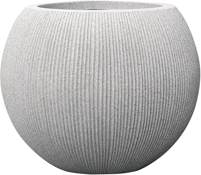 11.8 H x 14.5" Dia (10" Pot Opening) Plastic Beige Round Planters for Outdoor Plants, Resin Flower Pot for Indoor and Outdoor Plants, Plant Pot with Drainage Holes and Plug for Home Patio Garden