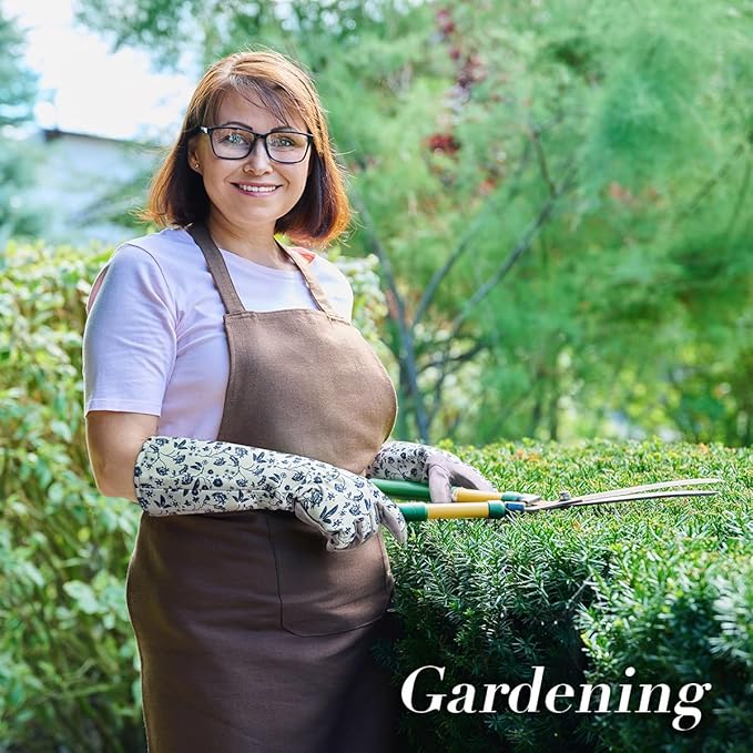 KAYGO Gardening Gloves for Women Long Sleeve, Light Protective Gloves for Yard and Outdoor Work, Best Garden Gifts for Gardener,Gray,M