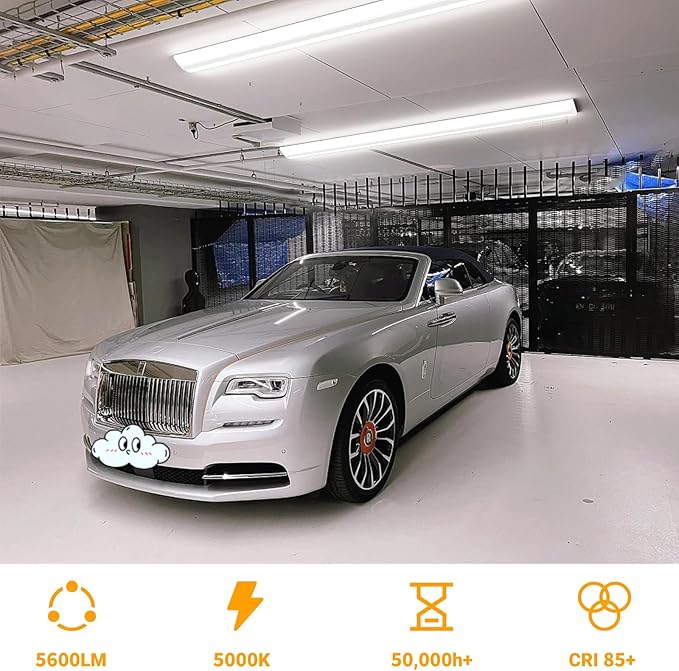 ANTLUX 4FT LED Wraparound Lights, Ultra Slim 4 Foot LED Shop Light, 50W, 5600LM, 5000K, No Glare, Crystal Wrap Around Office Light, 48” Compact Ceiling Lighting Fixture for Garage, Kitchen, 4 Pack