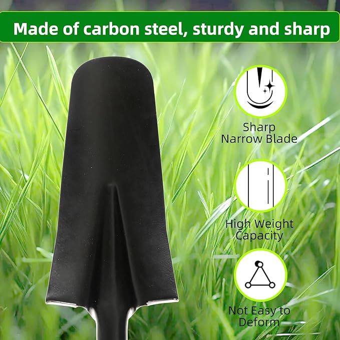 Spade Shovel,Transplanting Spade，Drain Spade,Spade Shovels for Digging,Sharp Shooter Shovel or Spade, D-Grip,Fiberglass Handle Heavy Duty (Drain Spade)