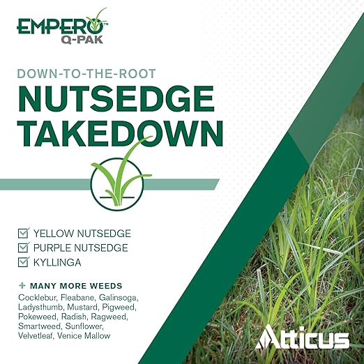 Atticus Empero Q-Pak Nutsedge Killer (2-Pack) Turf Herbicide - Kills Nut Grass in Established Lawns, Ornamental Turfgrass, & Landscape Areas - Halosulfuron - by Atticus