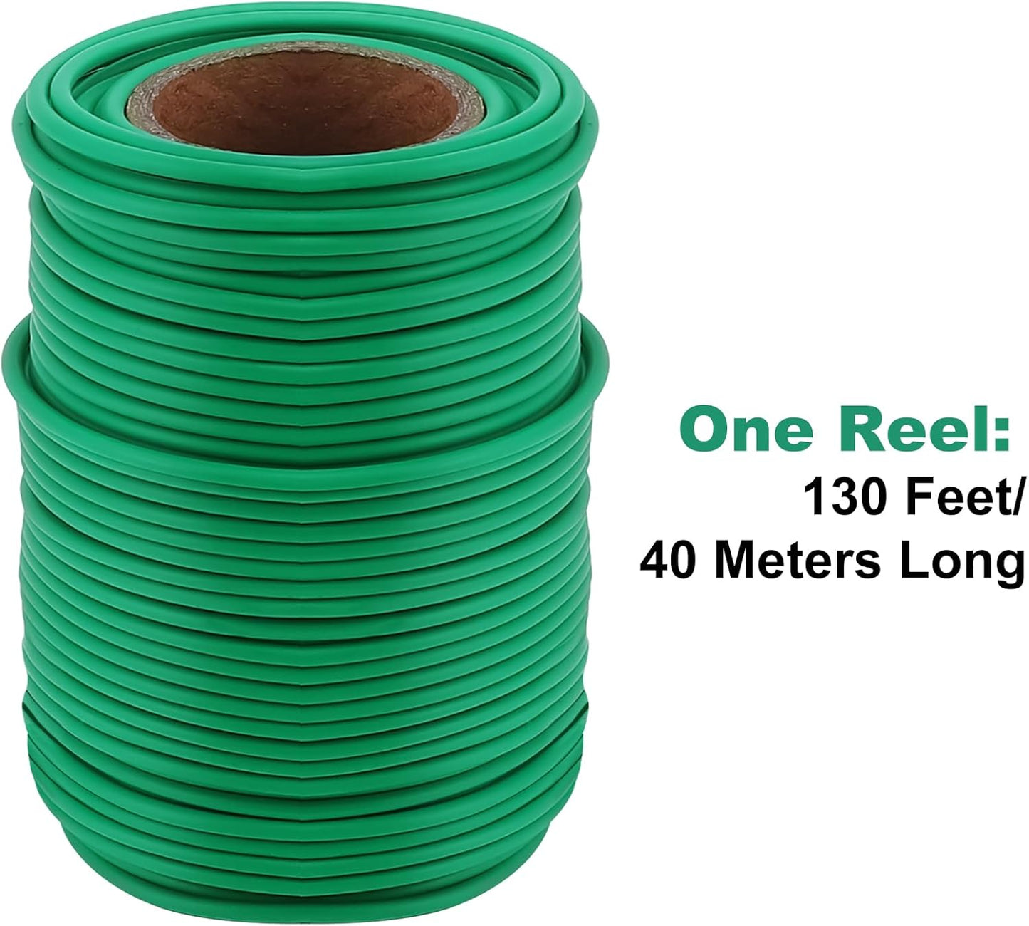 130 Feet Soft Plant Tie Green Twist Garden Ties for Plants Gardening Home Office Organization TPR Garden Ties Supplies with 2.5mm Diameter
